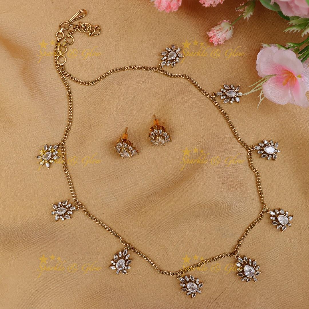 Exquisite Floral AD Necklace for Festive Glamour