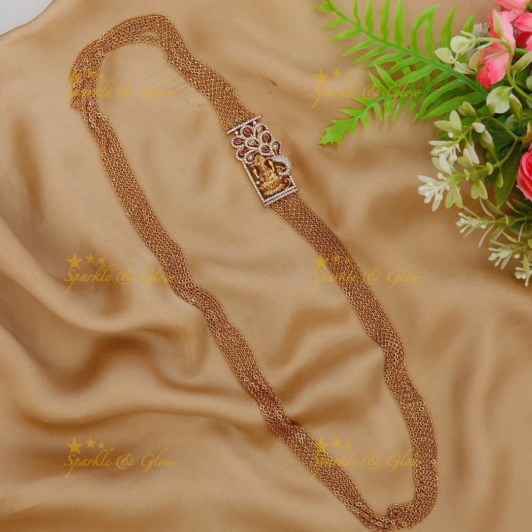 Graceful Lakshmi Peacock Necklace - Perfect for Weddings
