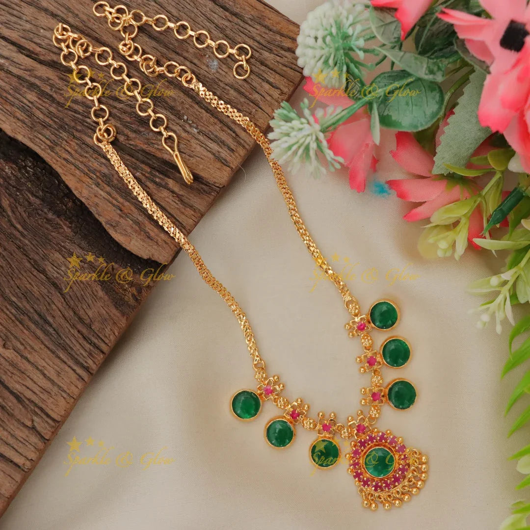 Kerala Style Palaka Necklace for Festive Glamour