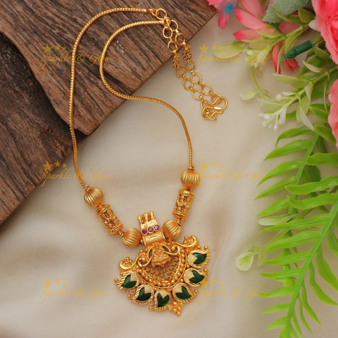 Elegant Kerala Style Lakshmi Pendant Necklace