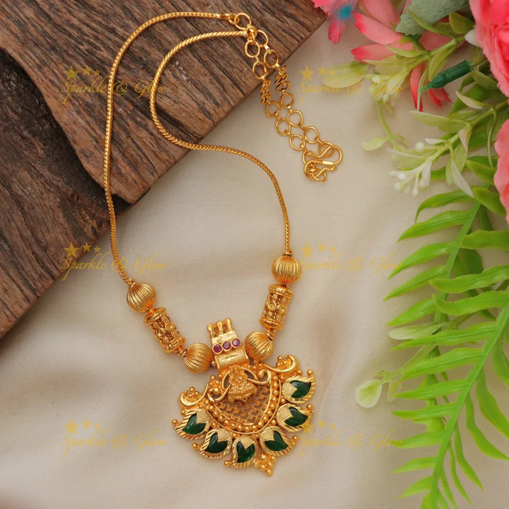 Elegant Kerala Style Lakshmi Pendant Necklace