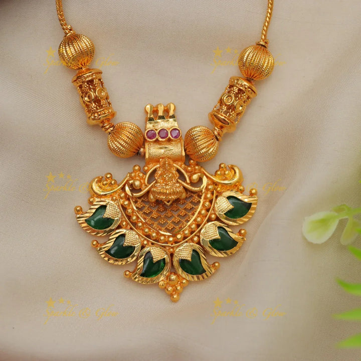 Elegant Kerala Style Lakshmi Pendant Necklace