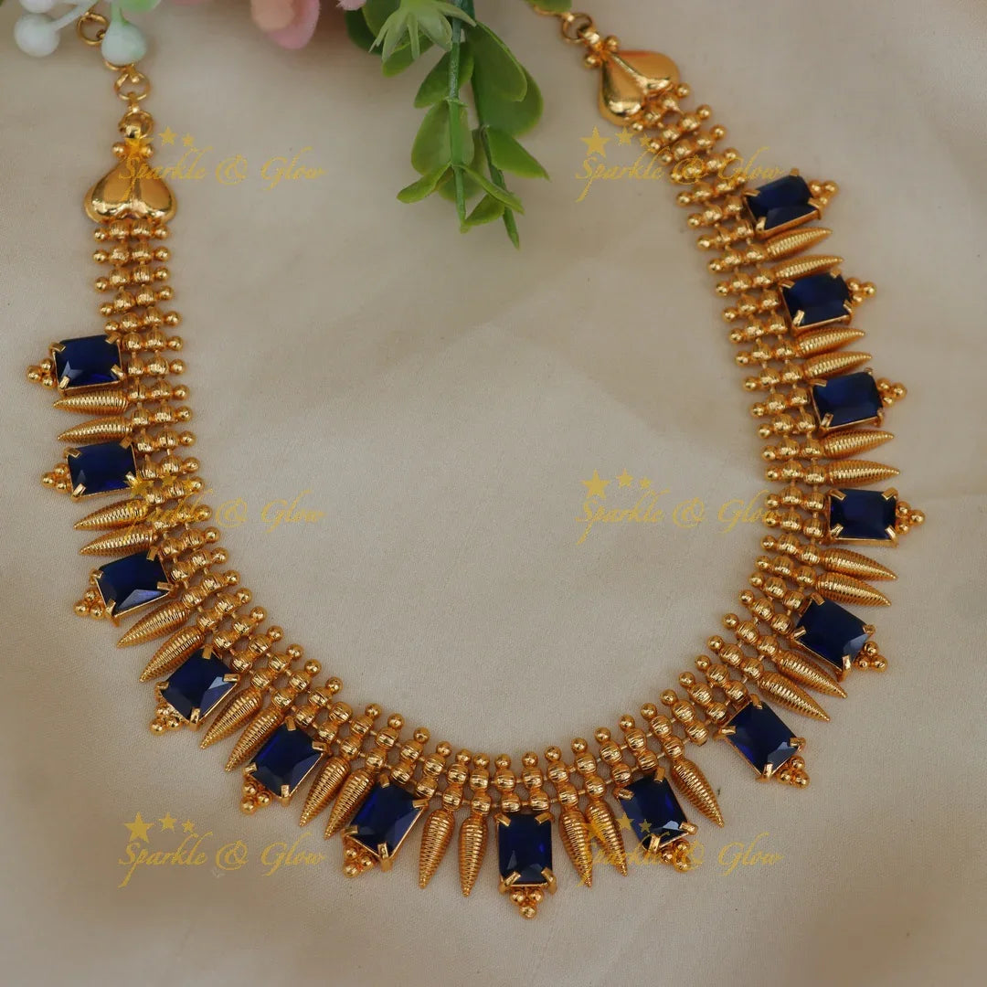 Kerala Gold-Plated Necklace - Festive Elegance