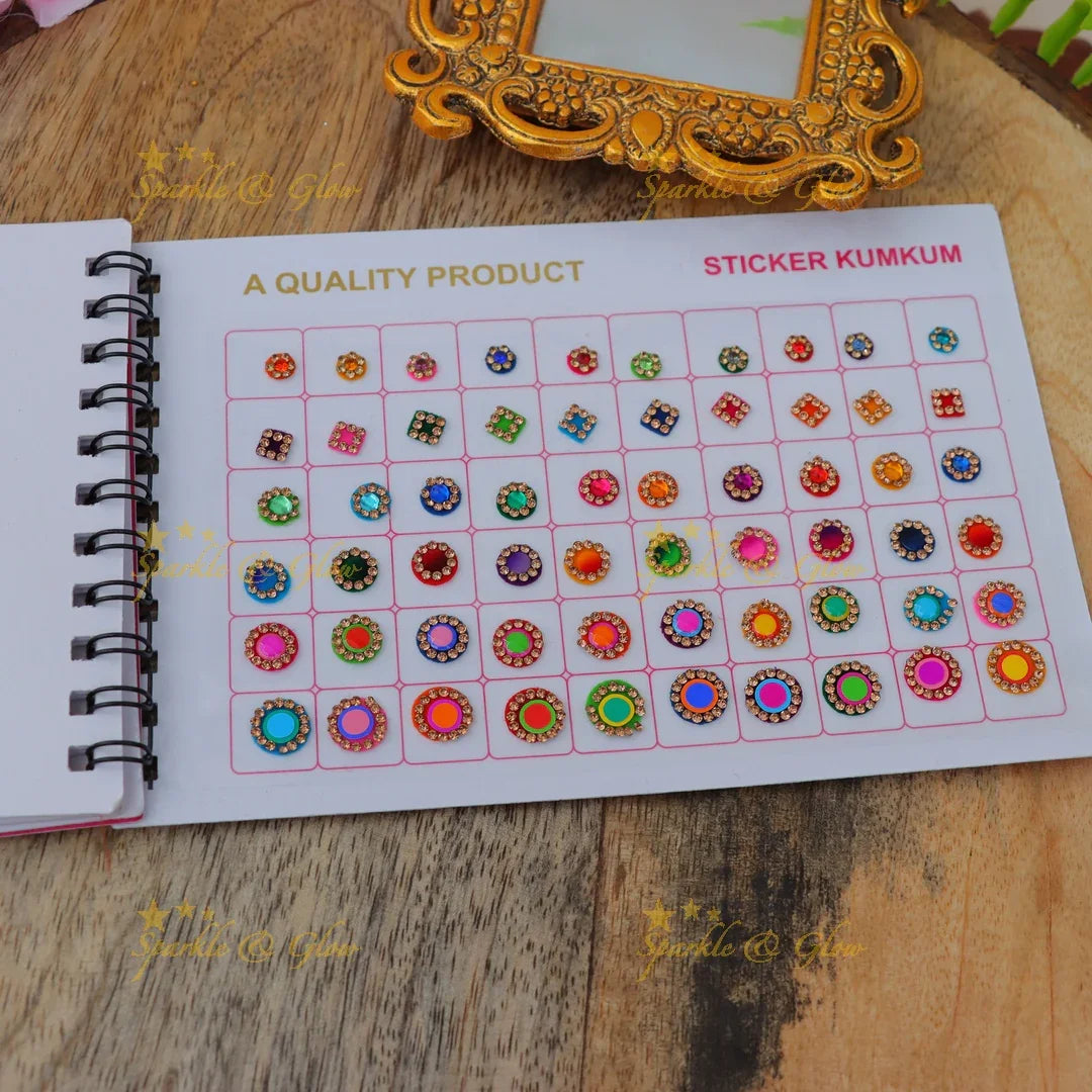Navya Colorful Stone Bindi Book for Festive Elegance