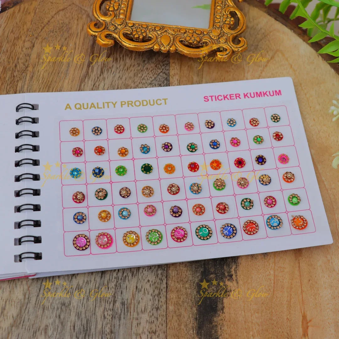 Navya Colorful Stone Bindi Book for Festive Elegance