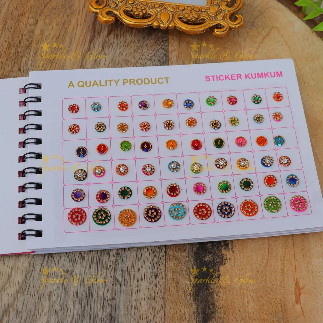 Navya Colorful Stone Bindi Book for Festive Elegance