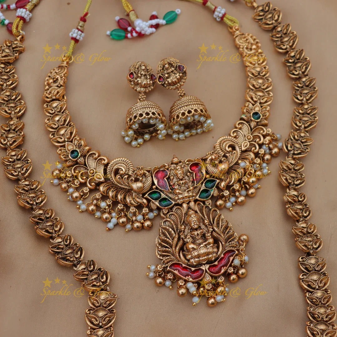 Exquisite Lakshmi Bridal Set | Premium Imitation Jewellery