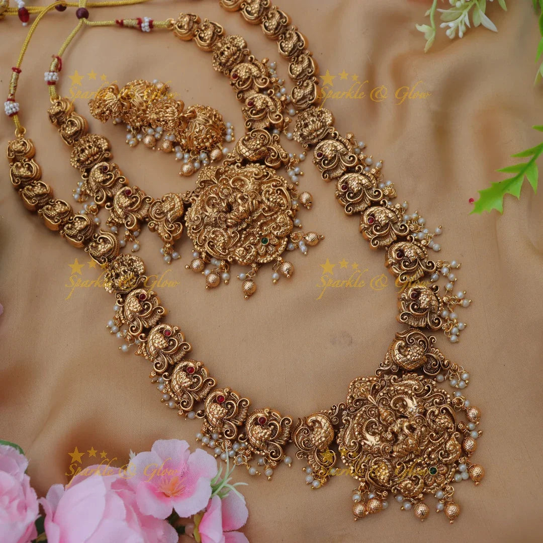Lakshmi Peacock Necklace - Elegant Wedding Ornament
