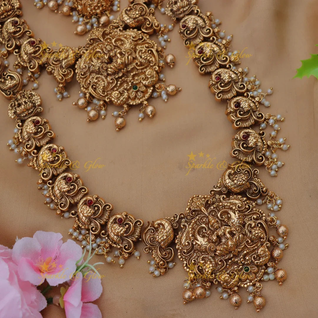 Lakshmi Peacock Necklace - Elegant Wedding Ornament