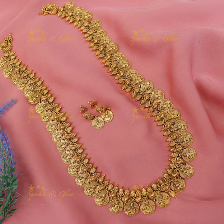 Radiant Lakshmi Coin Necklace Set for Celebrations