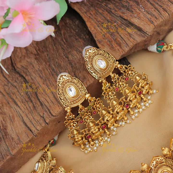 Exquisite Lakshmi Guttapusalu Choker Necklace Set