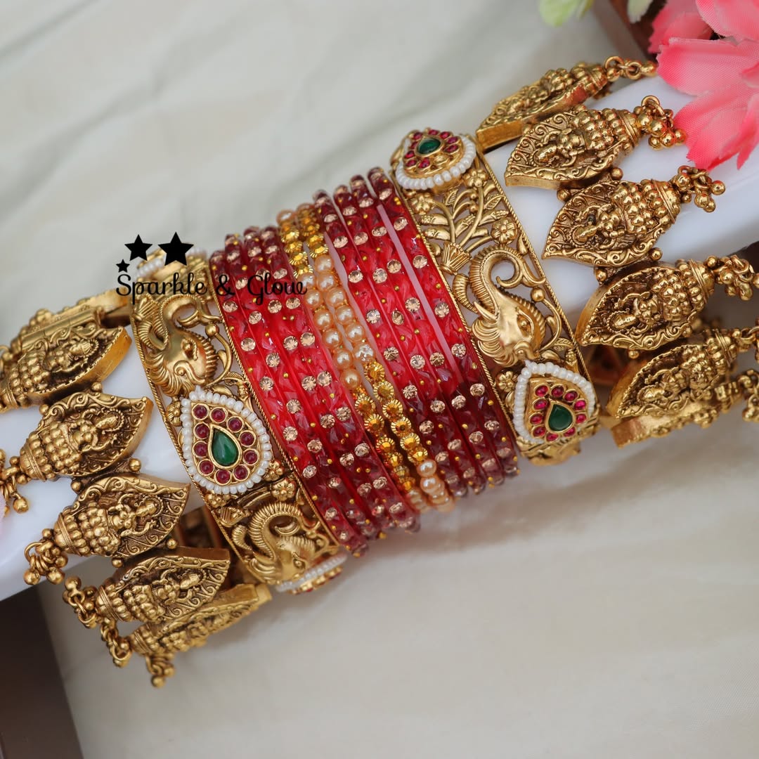 Exquisite Elephant Bridal Bangle Set - Premium Jewellery
