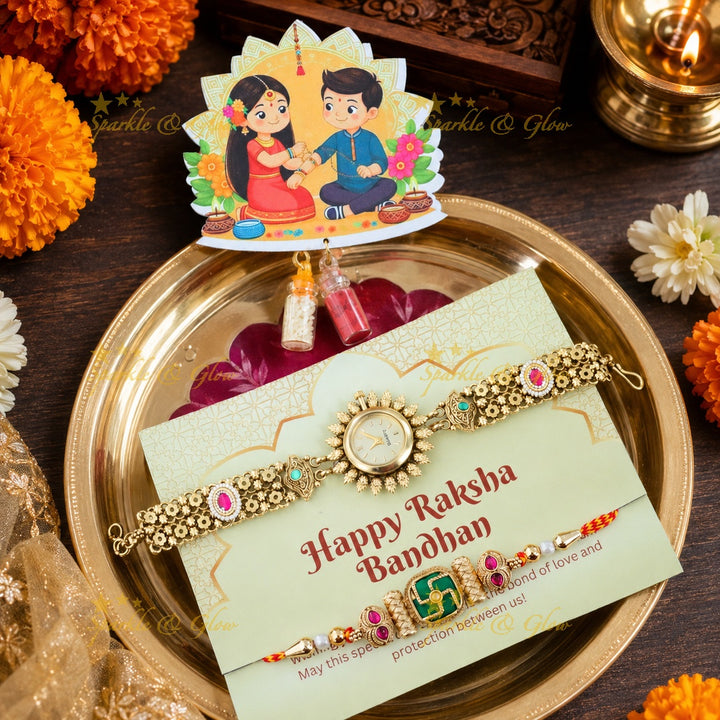 Exquisite Rakhi and Bracelet Gift Hamper for Festive Joy