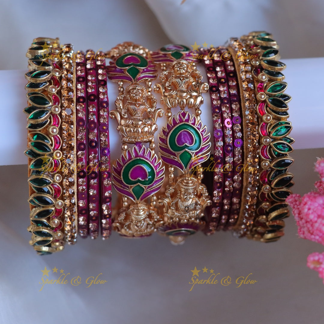 Exquisite Lakshmi Kundan Bridal Bangle Set - Elegance Redefined