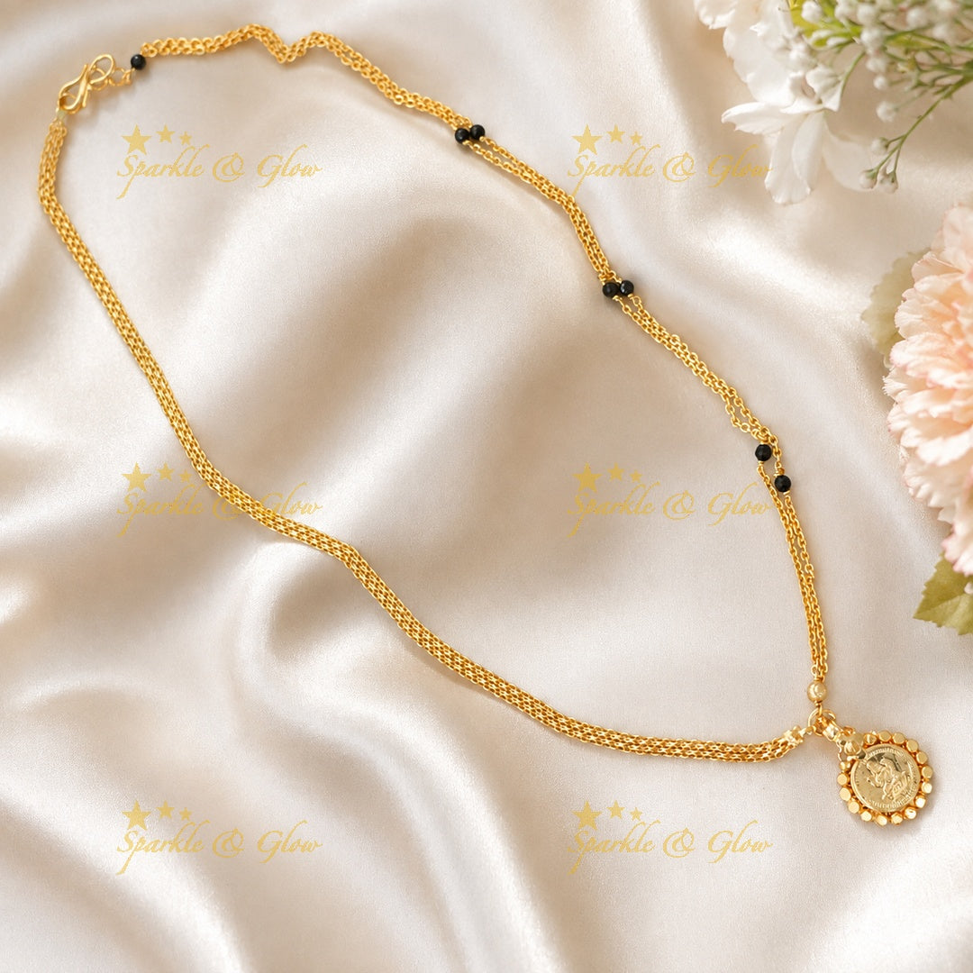 Exquisite Gold-Plated Mangal Sutra Necklace - New Arrival