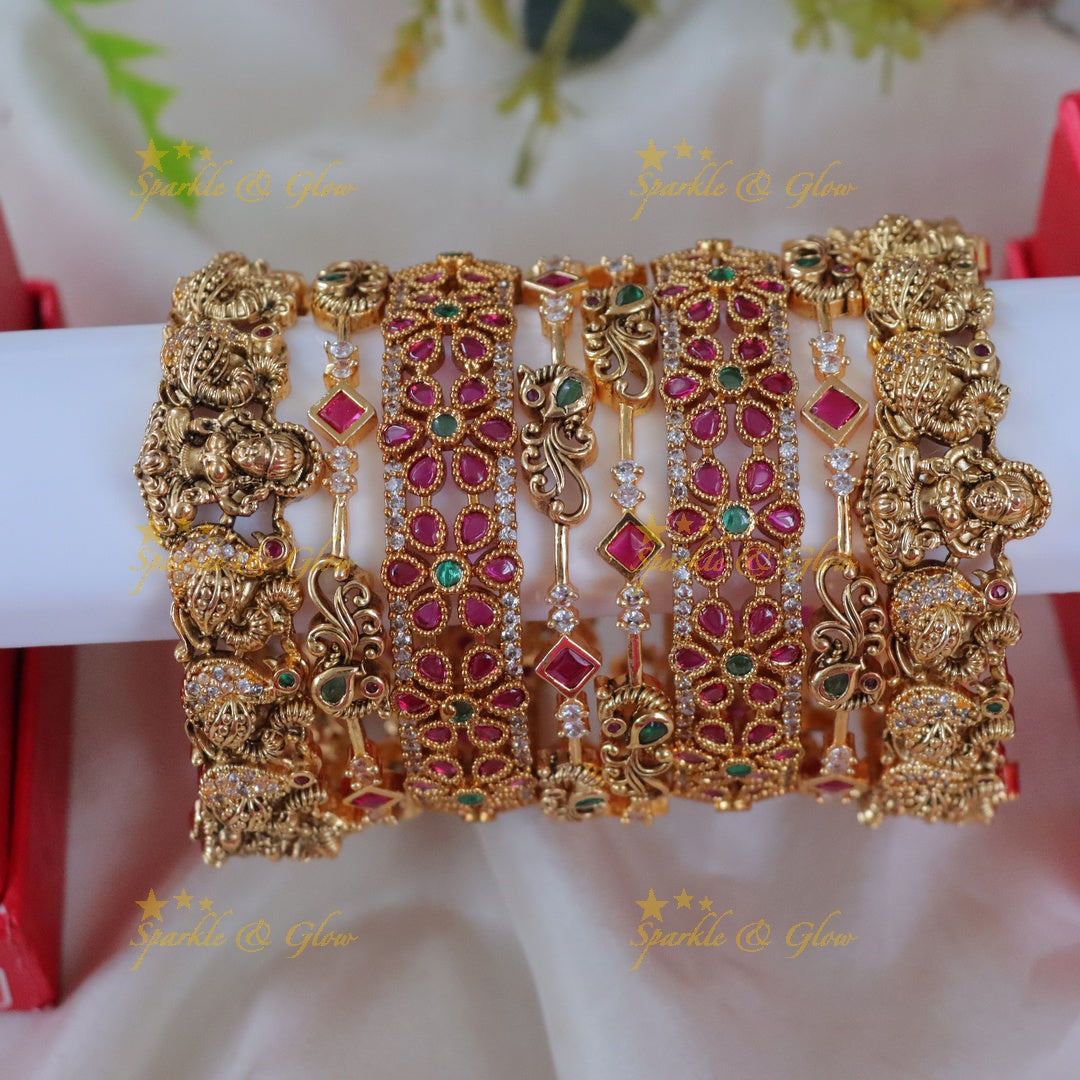 Exquisite Lakshmi Kemp Bridal Bangles Set for Elegance