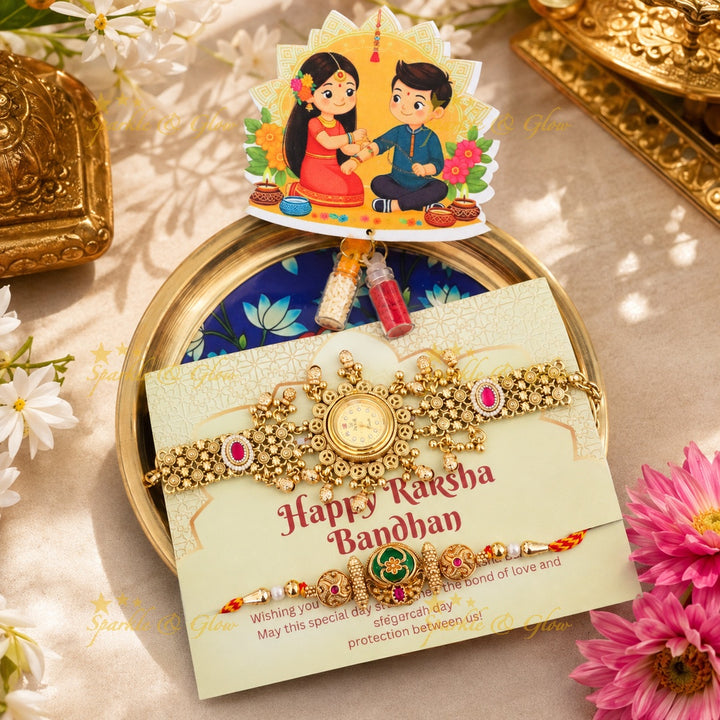 Elegant Rakhi Gift Hamper with Exquisite Jewellery