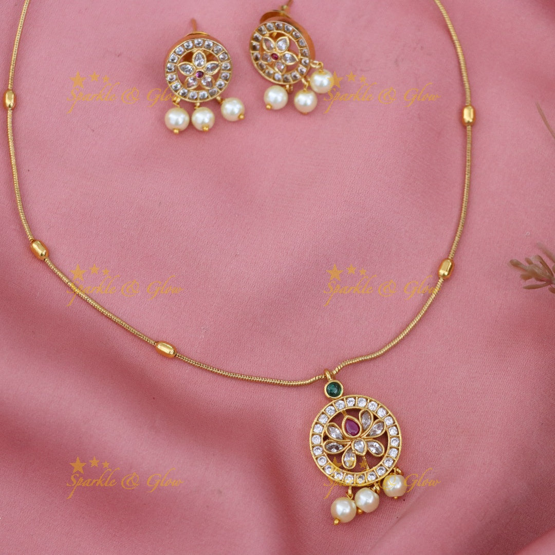 Gold-Plated Pendant Set for Weddings & Festive Occasions