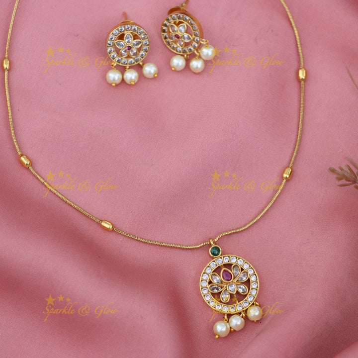 Gold-Plated Pendant Set for Weddings & Festive Occasions