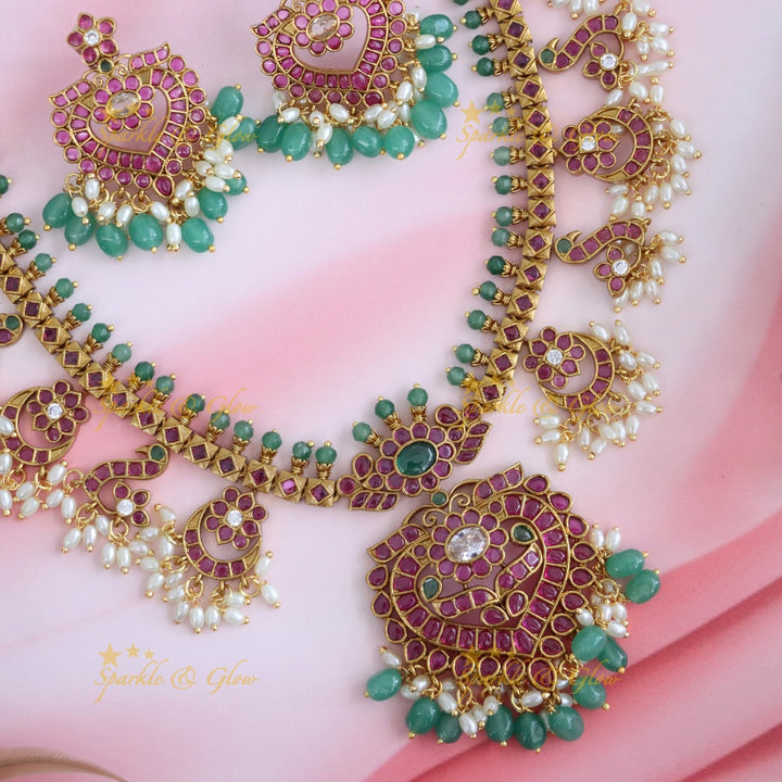 Festive Gold Long Necklace - Perfect for Celebrations