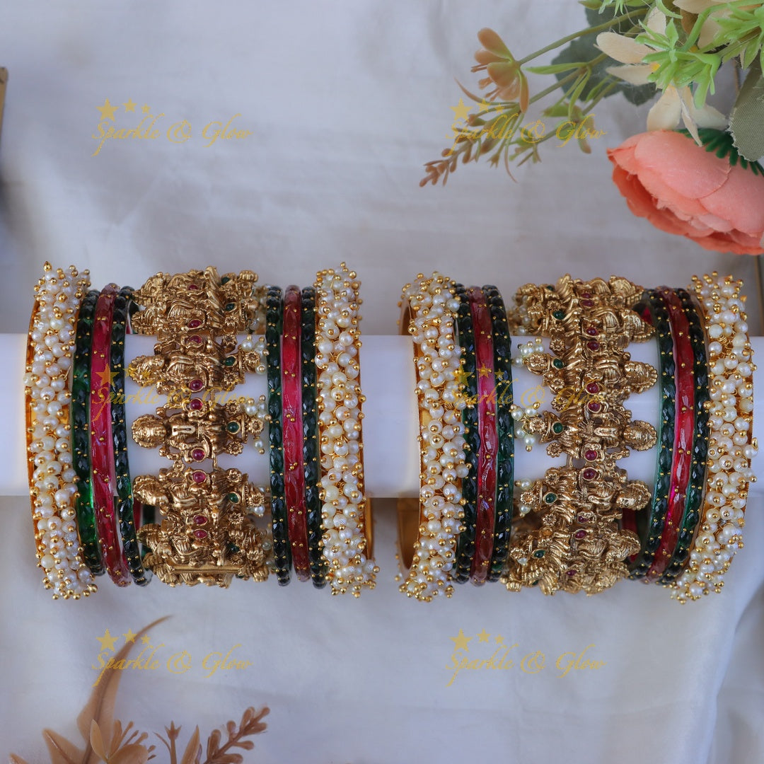 Luxurious Lakshmi Bridal Bangles Set - Premium Design