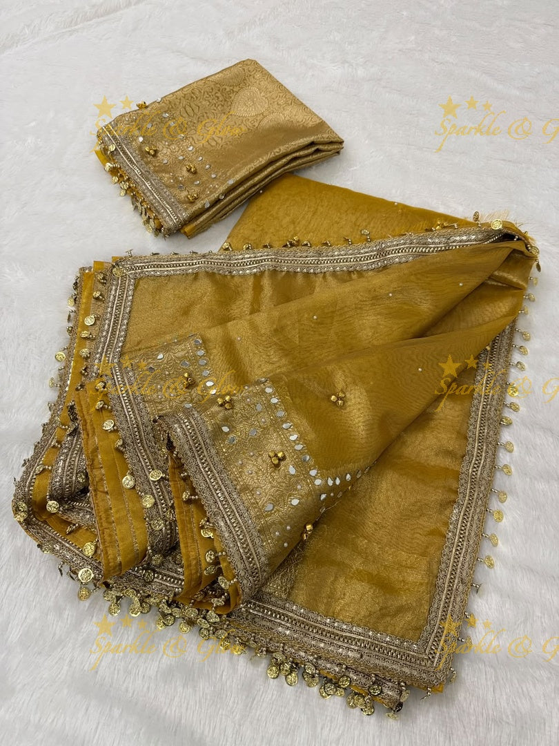 Elegant Banarasi Tissue Zari Saree - Glam Look