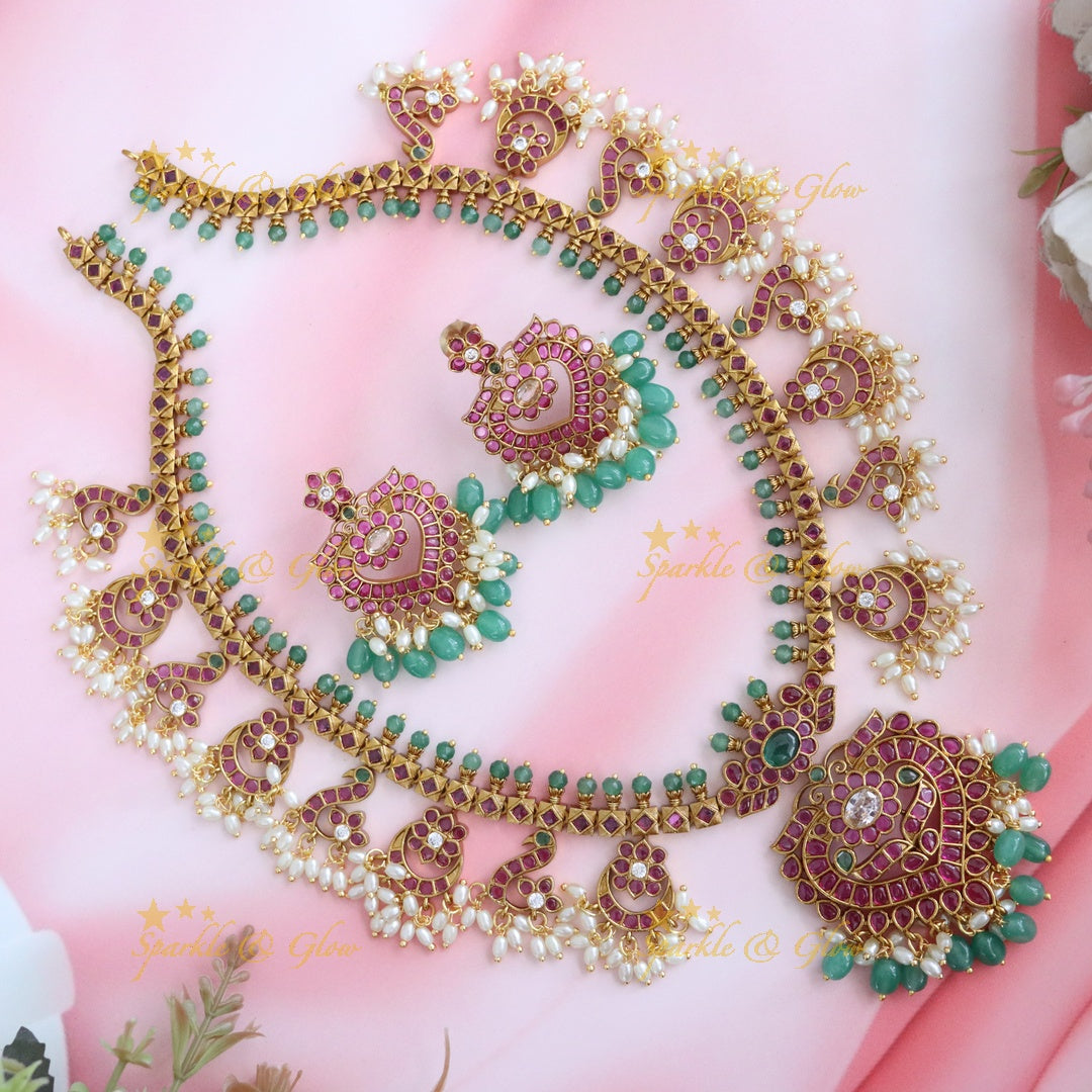 Festive Gold Long Necklace - Perfect for Celebrations
