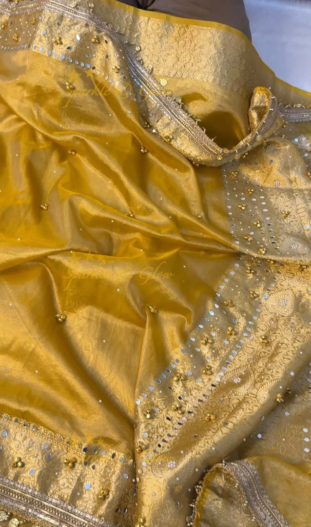 Elegant Banarasi Tissue Zari Saree - Glam Look