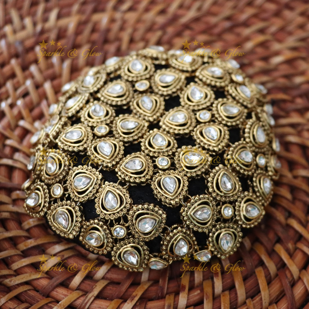 Gold-Plated Festive Hair Bun Accessory - Imitation Jewellery