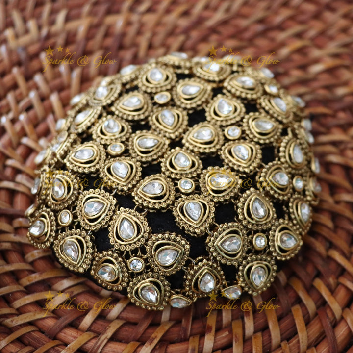 Gold-Plated Festive Hair Bun Accessory - Imitation Jewellery