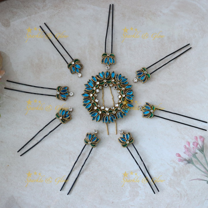 Exquisite Lotus Hair Pin Set for Bridal Elegance