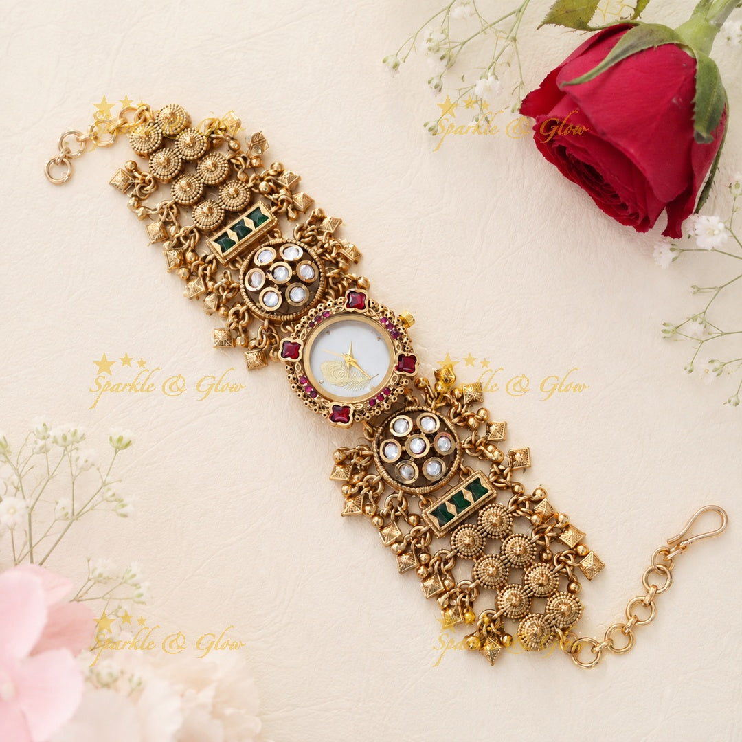 Exquisite Gold Heritage Watch Bracelet - Timeless Elegance