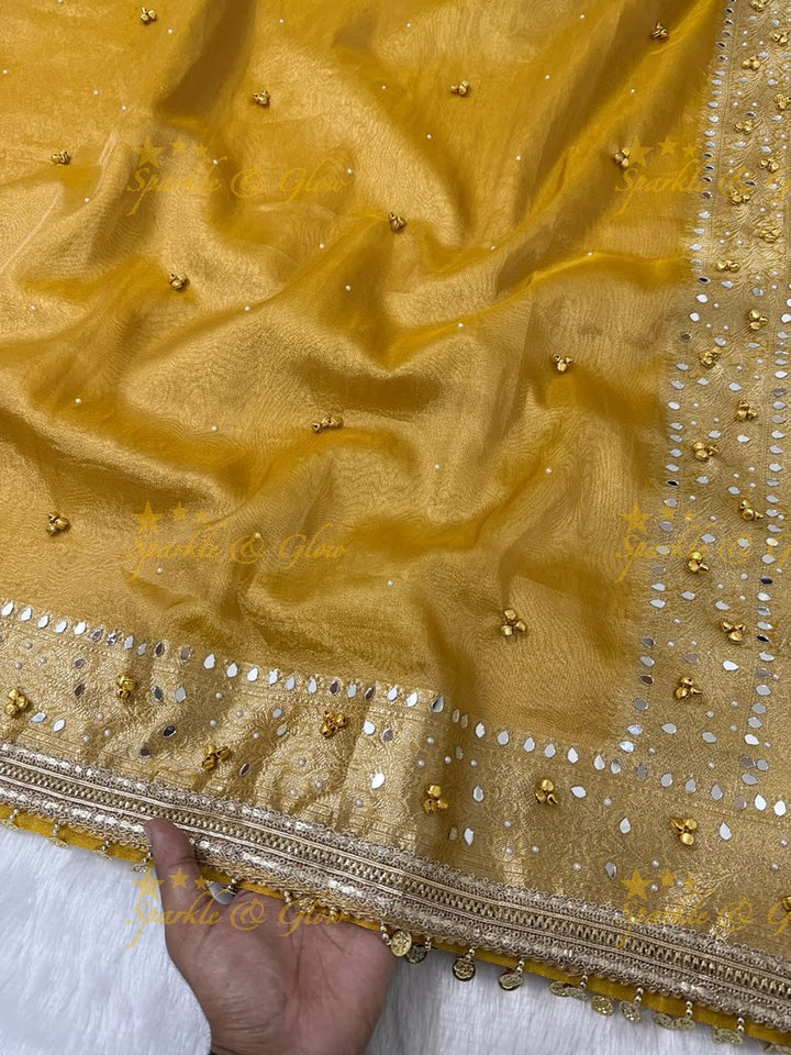 Elegant Banarasi Tissue Zari Saree - Glam Look