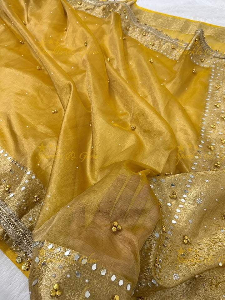 Elegant Banarasi Tissue Zari Saree - Glam Look