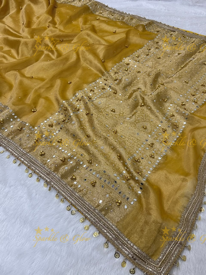 Elegant Banarasi Tissue Zari Saree - Glam Look