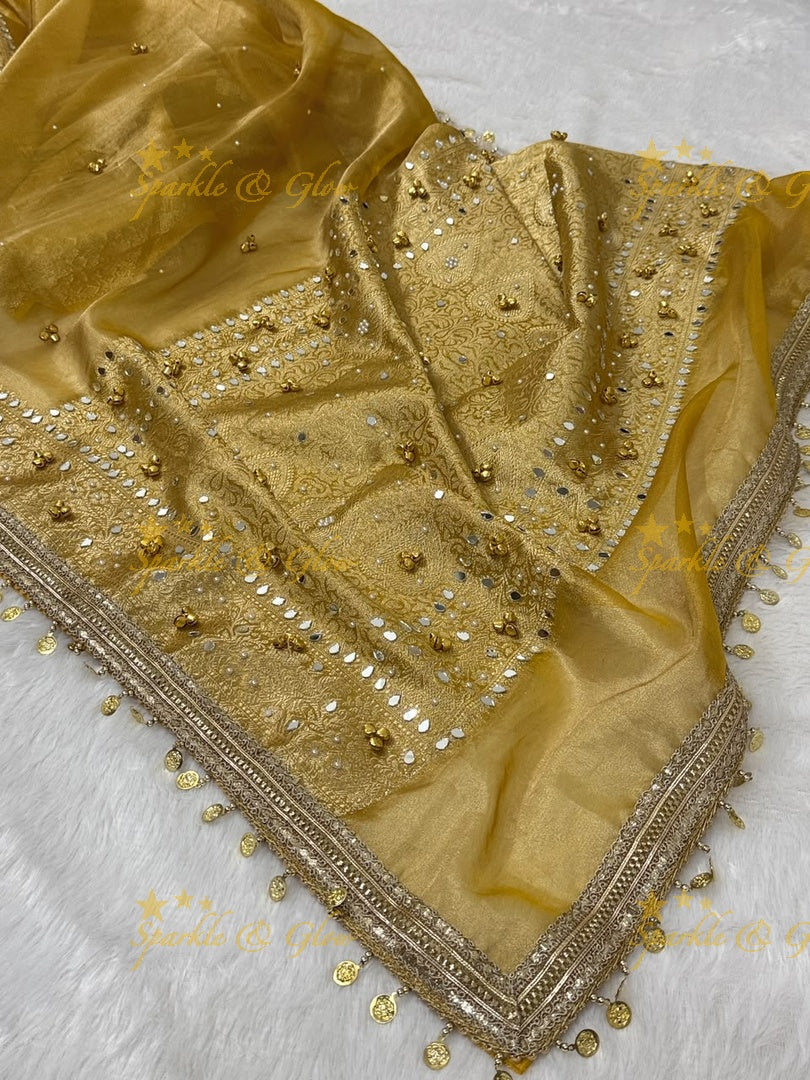 Elegant Banarasi Tissue Zari Saree - Glam Look