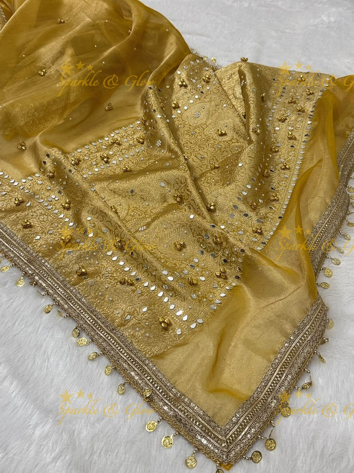 Elegant Banarasi Tissue Zari Saree - Glam Look