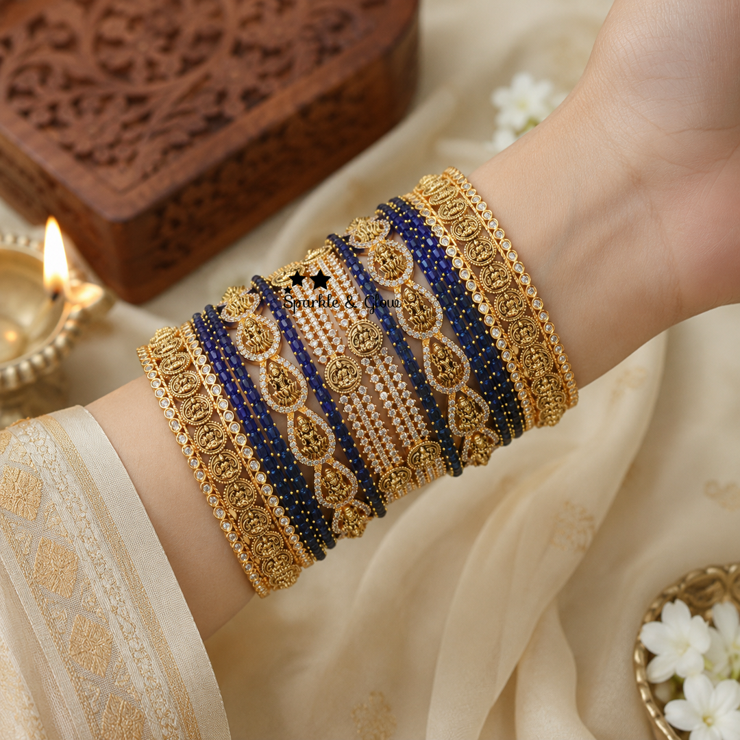Exquisite Lakshmi Temple Bridal Bangles Collection