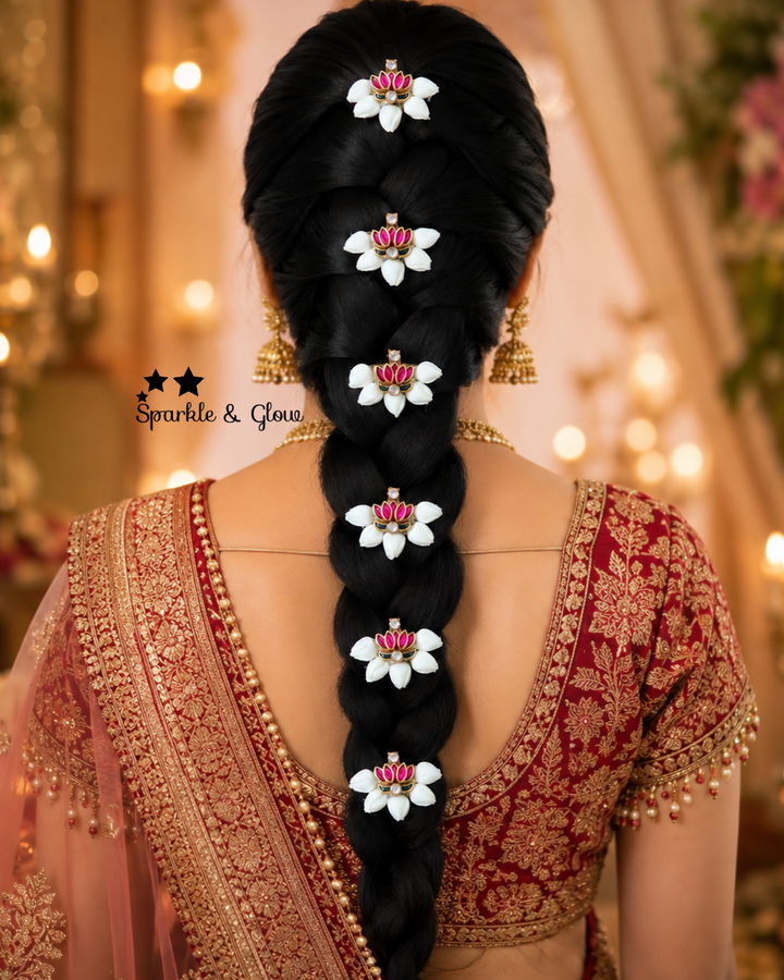 Elegant Lotus Hair Pins for Weddings & Festivities