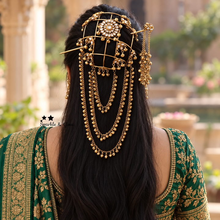 Exquisite Gold Bridal Hair Accessory | Sparkle & Glow