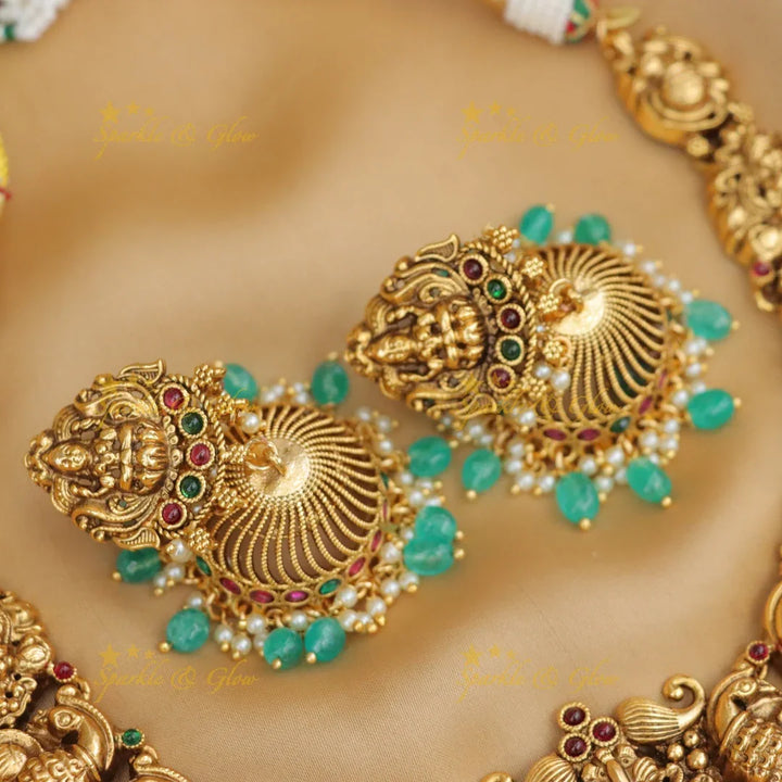 Exquisite Lakshmi Peacock Necklace for Festive Glamour