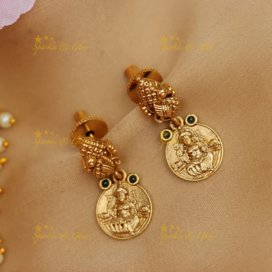Luxurious Pearl Lakshmi Coin Necklace - New Collection