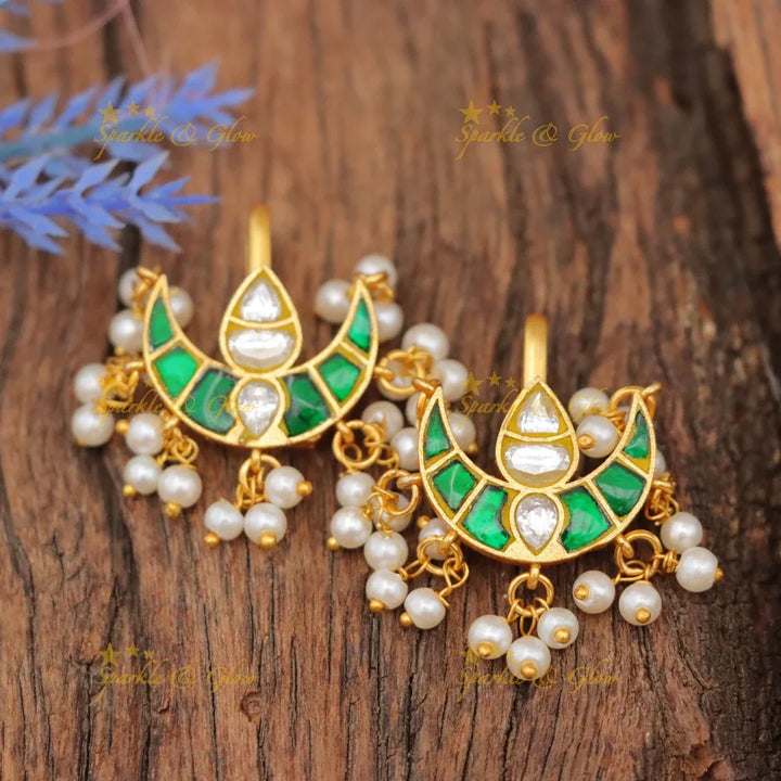 Jadau Kundan Moon Bugadi Earrings for Festive Glam