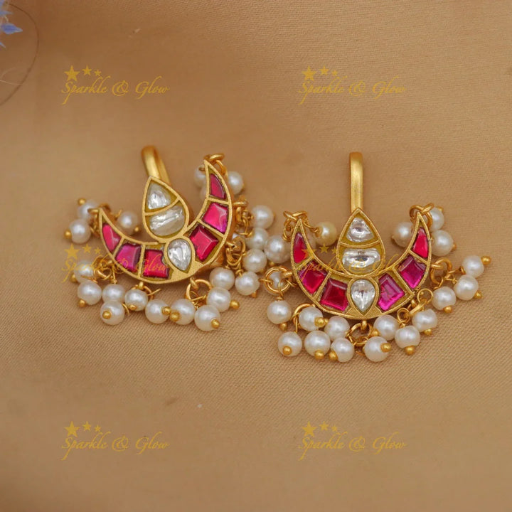 Jadau Kundan Moon Bugadi Earrings for Festive Glam
