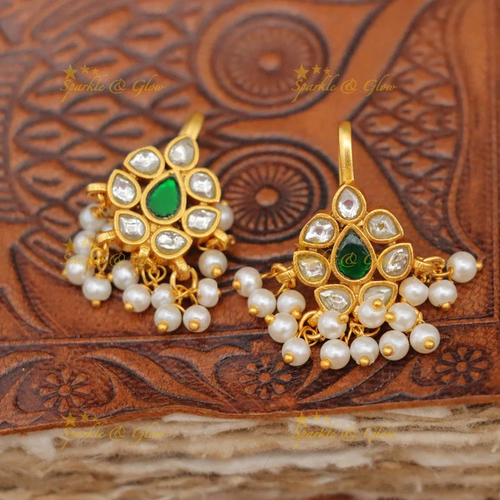 Exquisite Jadau Bugadi Earrings with Pearls - New Arrival