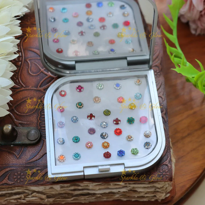 Elegant Assorted Stone Bindi Box - Festive Collection
