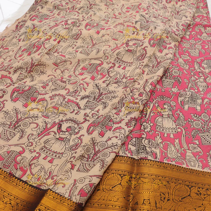 Exquisite Kalamkari Saree & Jewelry Set for Weddings