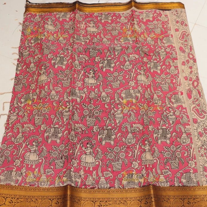 Exquisite Kalamkari Saree & Jewelry Set for Weddings