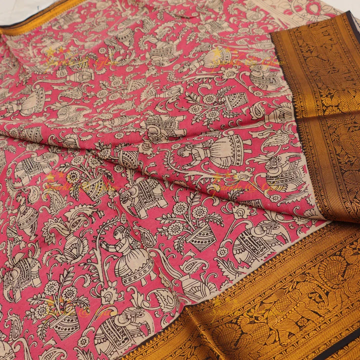 Exquisite Kalamkari Saree & Jewelry Set for Weddings