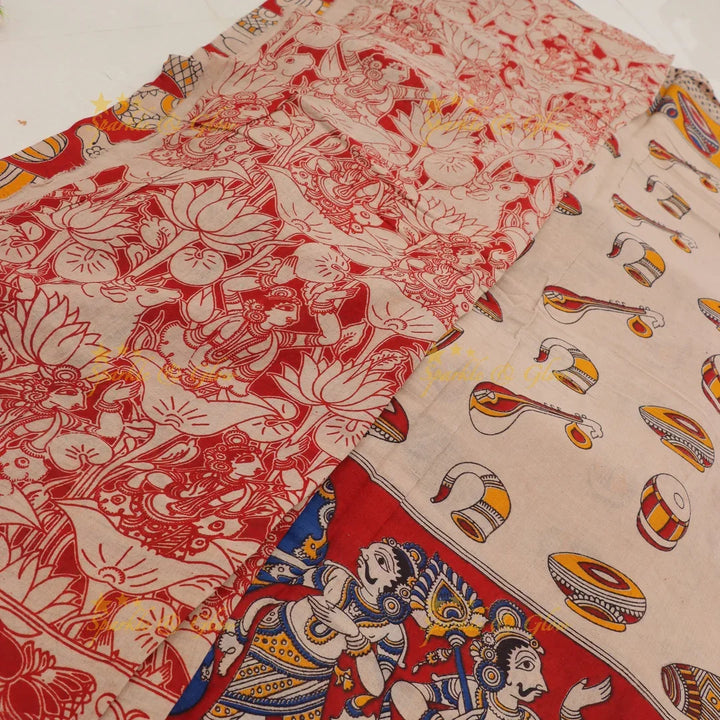 Exquisite Traditional Kalamkari Bridal Saree